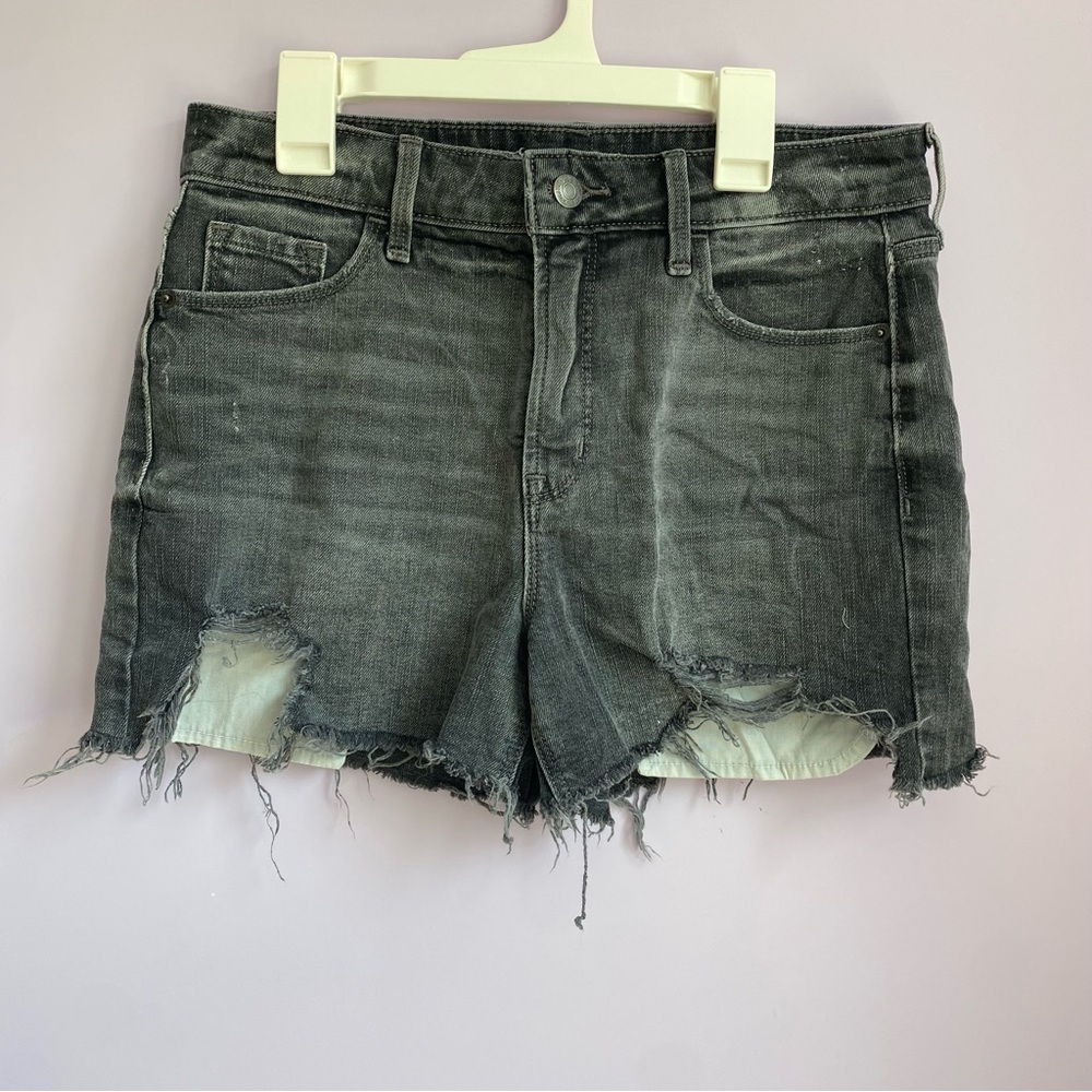 Old Navy Distressed Black Denim Shorts